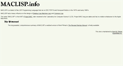 Desktop Screenshot of maclisp.info